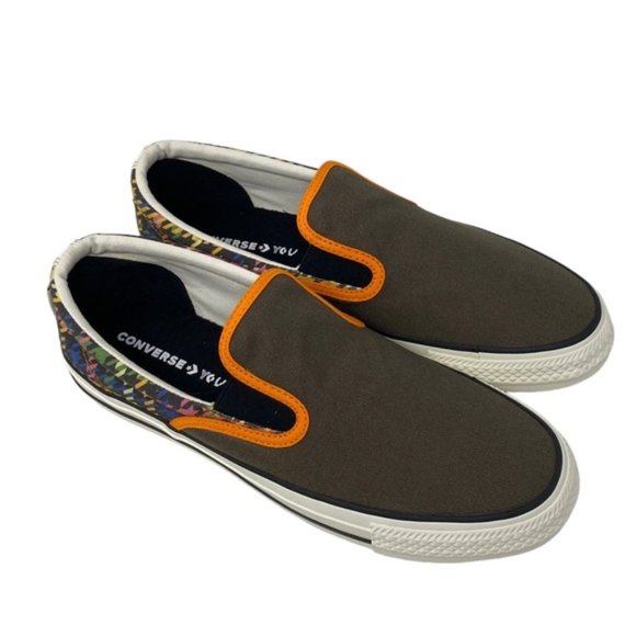 Converse Ctas Slip On Low Orange Brown Canvas Men Sneakers Custom 171852C-BRORG - Picture 10 of 11